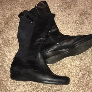 black mid calf ecco boots